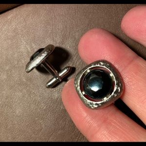Vintage Silver & Black Cufflinks